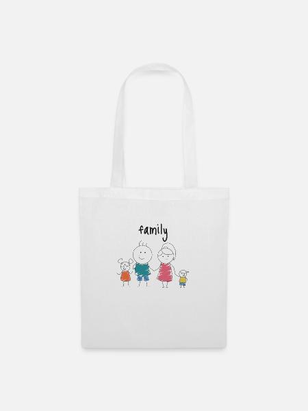 Familie Vater Mutter Geschenk Muttertag Vatertag - Stoffbeutel - Weiß