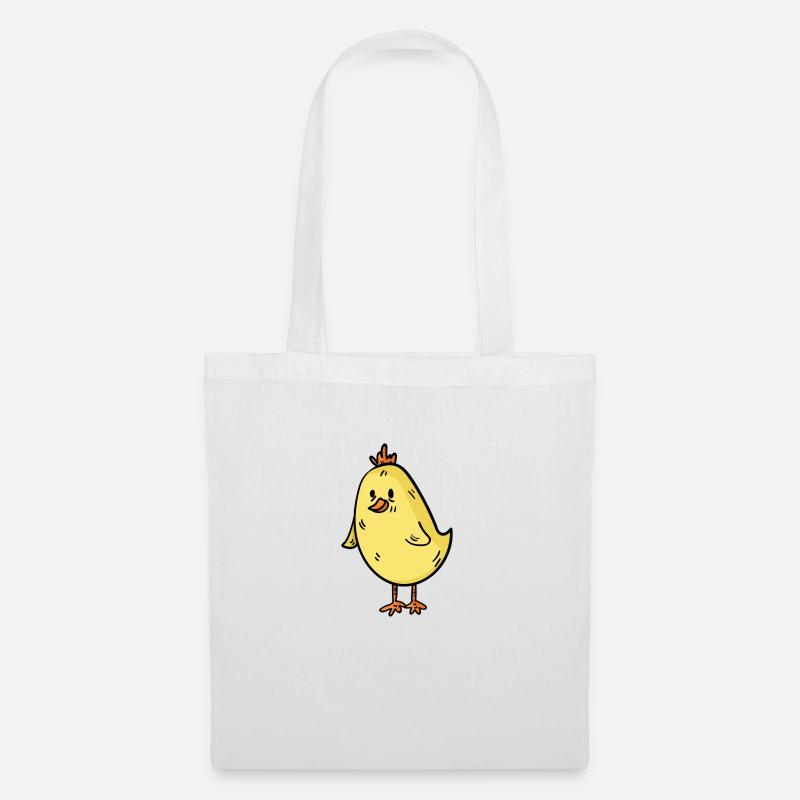 yellow chick easter illustration by - Stoffbeutel - Weiß
