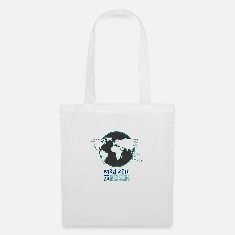 wird Zeit zu reisen Logo - Stoffbeutel - Weiß