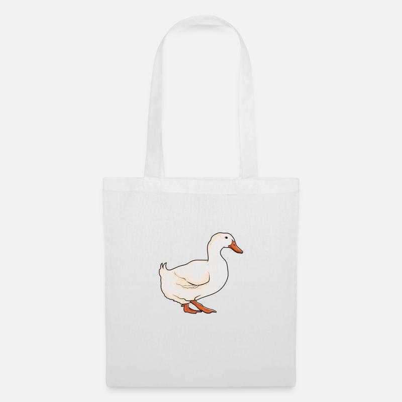 Gans Tier Geschenkidee Ente Vogel Geschenk - Stoffbeutel - Weiß