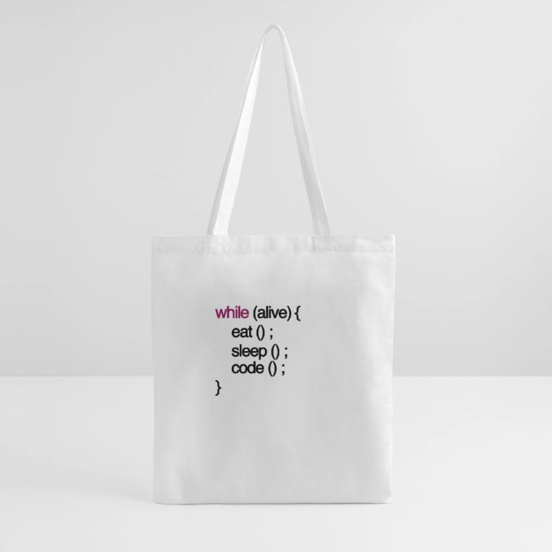 while alive code Computer scientist programming coding Tote Bag