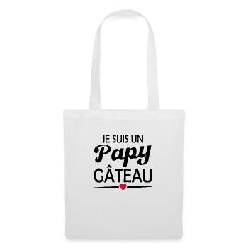 je suis un papy gâteau - Sac en tissu - blanc - Devant