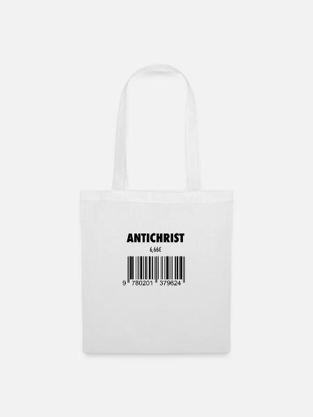 teufel Antichrist 666 barcode satansbraten hölle - Stoffbeutel - Weiß