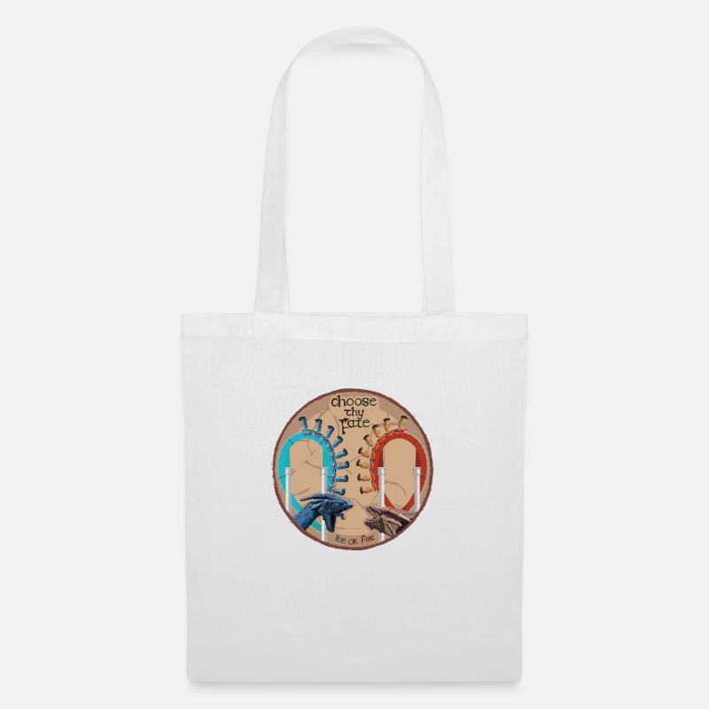Duelling Dragons - Choose Thy Fate Coaster Design - Tote Bag - white