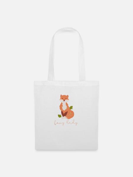 Fuchsliebhaber Geschenk Foxy Lady - Stoffbeutel - Weiß