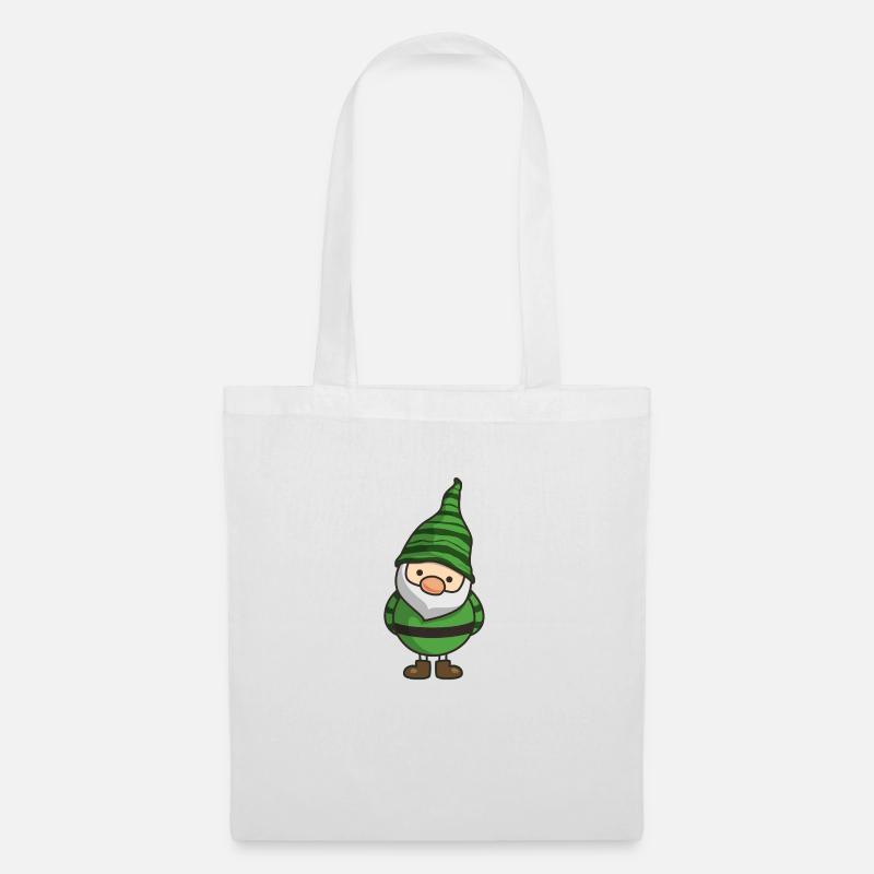 Grünes Gnome - Stoffbeutel - Weiß