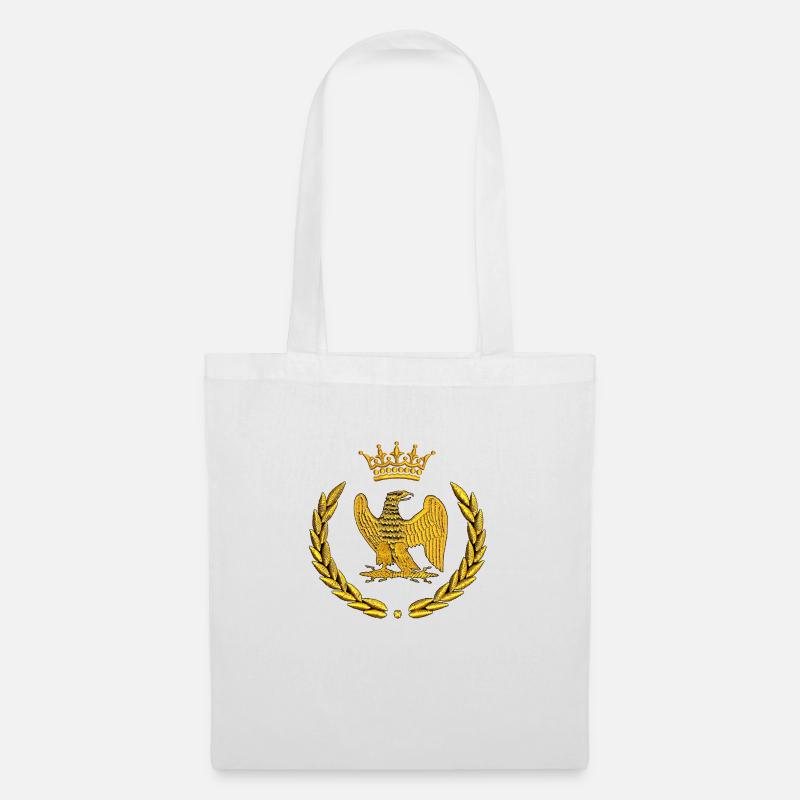 embroidered crowned eagle - Tote Bag - white