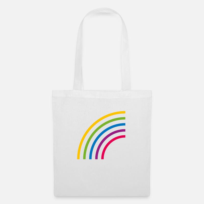HALBER REGENBOGEN LINIEN - Stoffbeutel - Weiß