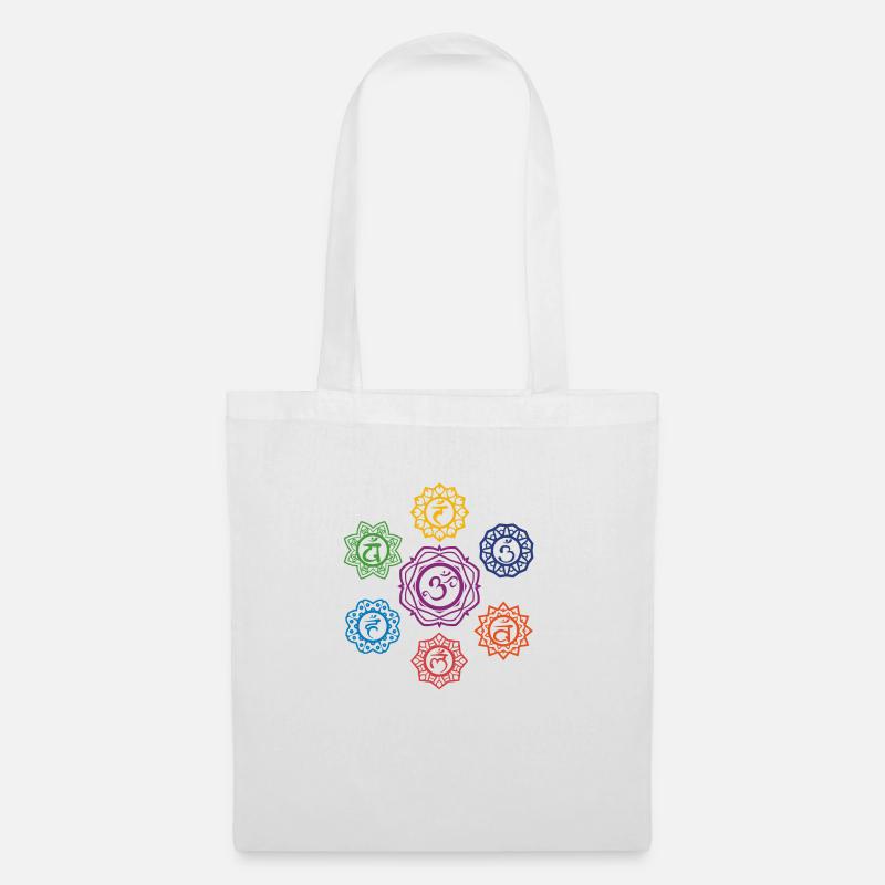 7 yoga chakras - Stoffbeutel - Weiß