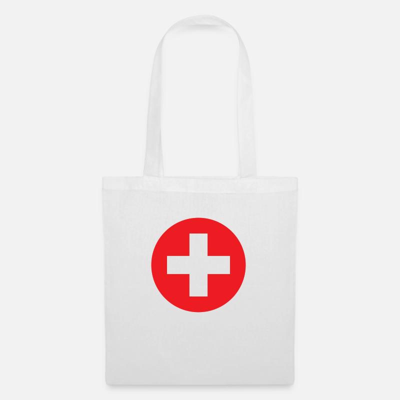 Plus Moins Suisse - Sac en tissu - blanc