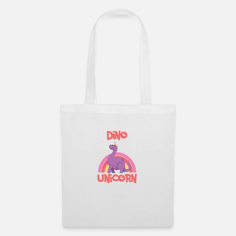 Dino Einhorn - süße Dinocorn - Stoffbeutel - Weiß