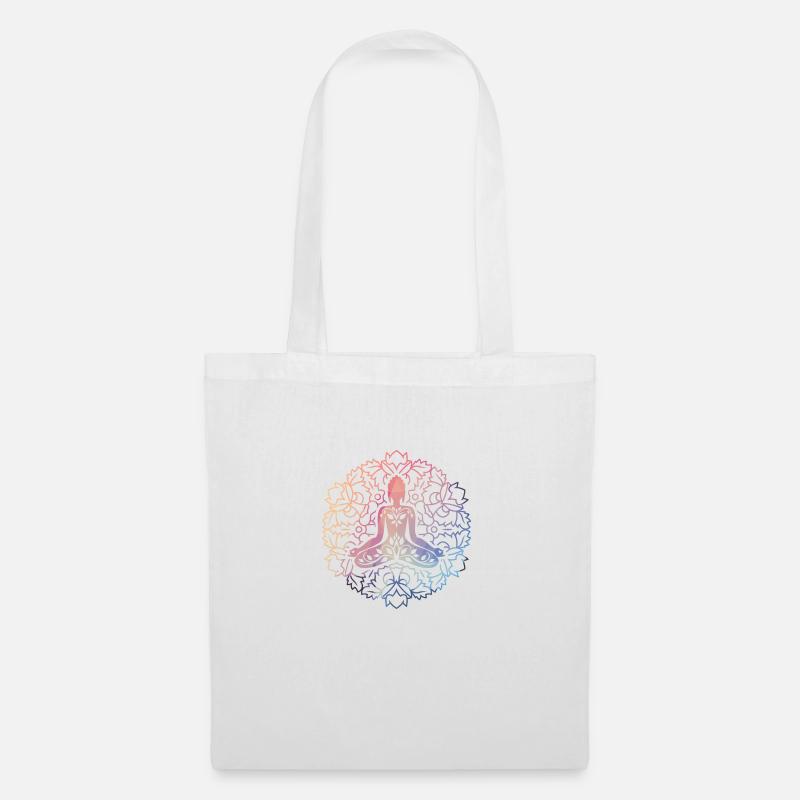 Mandala Wasserfarbe Sommer Tee Wasser Farbe Chackra - Stoffbeutel - Weiß