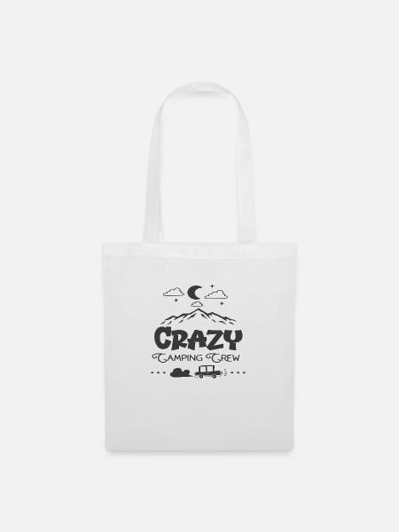 Crazy Camping Crew - Stoffbeutel - Weiß
