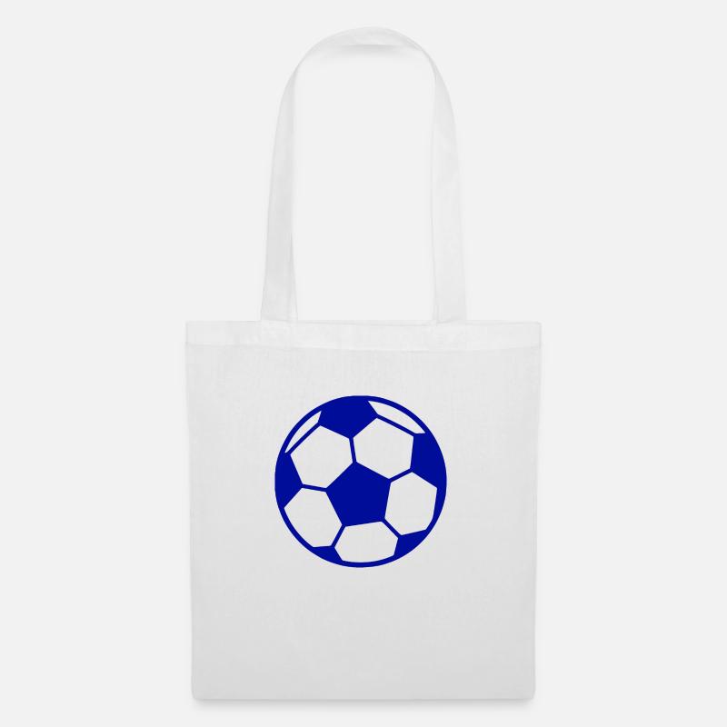 Fussball blau - Stoffbeutel - Weiß