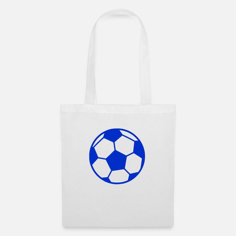 Fussball blau weiß - Stoffbeutel - Weiß
