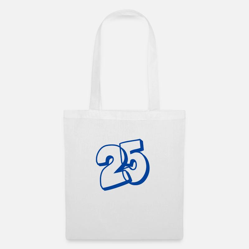 25. Geburtstag - Stoffbeutel - Weiß