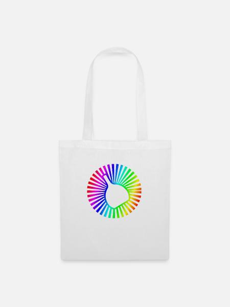 Bocksbeutel Regenbogen - Stoffbeutel - Weiß