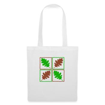 Feuilles de bois allemands feuilles glands automne - Sac en tissu - blanc - Devant