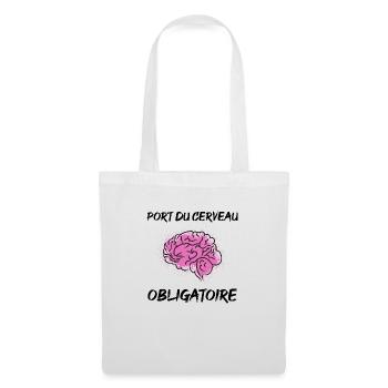 Cerveau - Sac en tissu - blanc - Devant