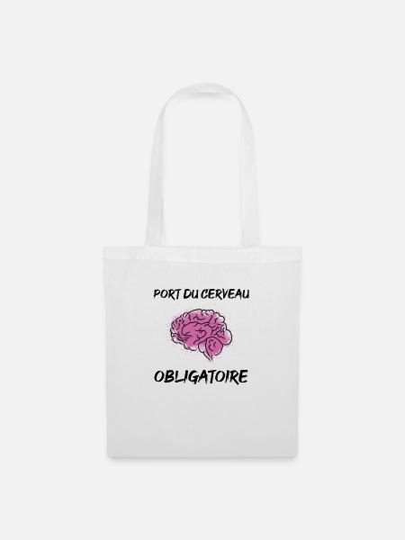 Cerveau - Sac en tissu - blanc