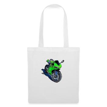 Moto Sport Vert - Sac en tissu - blanc - Devant