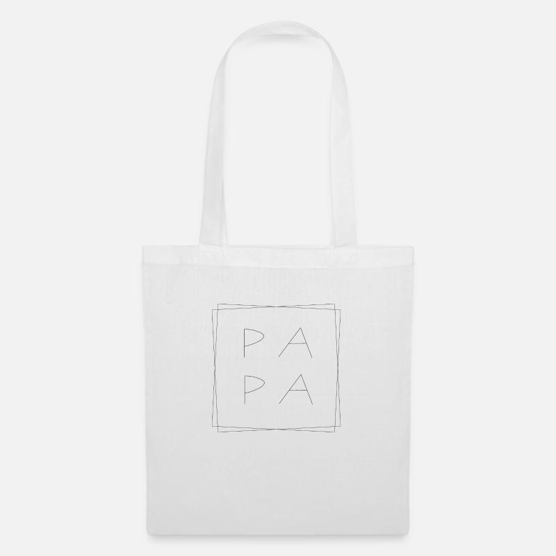 Papa Quadrat - Stoffbeutel - Weiß