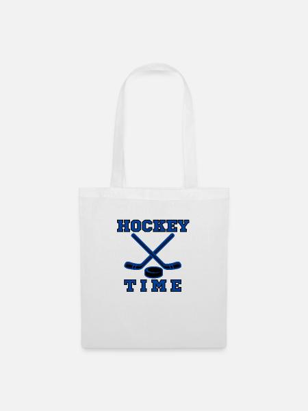 Hockey Time Originelle Geschenkidee - Stoffbeutel - Weiß
