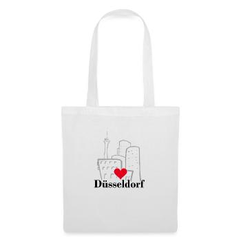 Düsseldorf, Stadt, Kö, Deutschland - Stoffbeutel - Weiß - Vorne