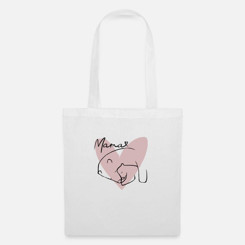 Mama-Bär - Stoffbeutel - Weiß