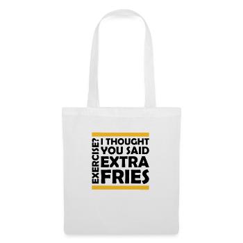 Exercise Extra Fries Quote - Tote Bag - white - Front