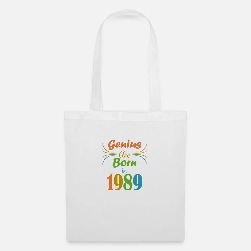 genius geboren 1989 - Stoffbeutel - Weiß