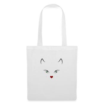 Katze - Stoffbeutel - Weiß - Vorne