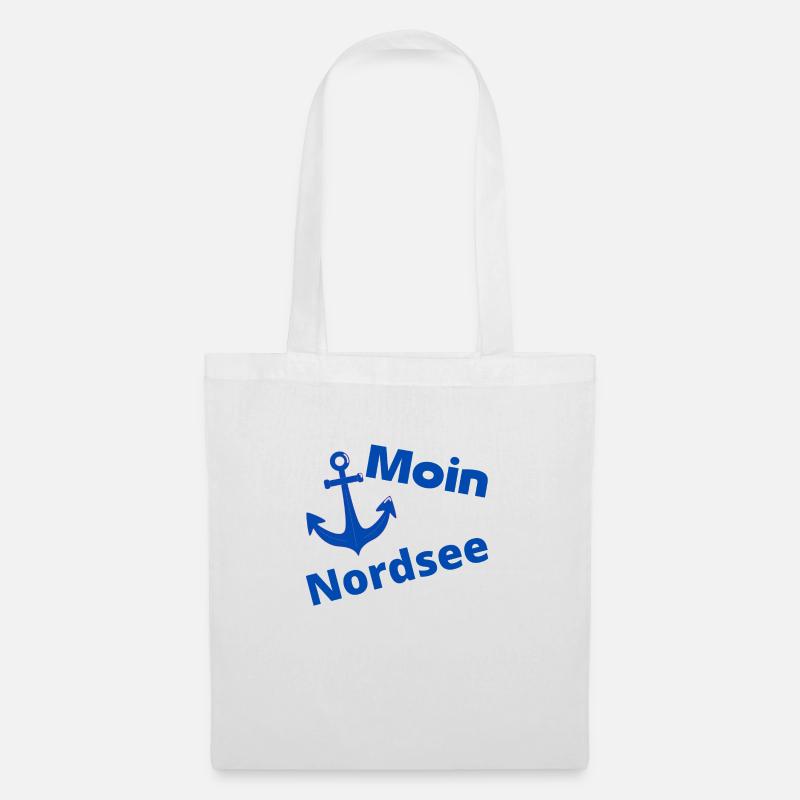 Moin Nordsee - Motiv mit Anker - Stoffbeutel - Weiß