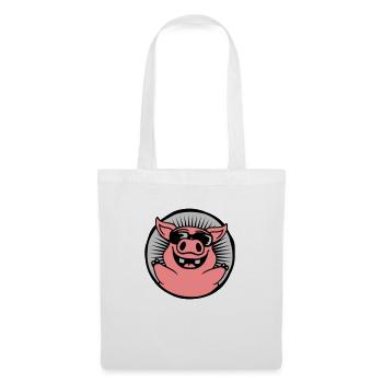 Circle Cool Sunglasses Pig - Tote Bag - white - Front