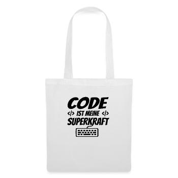 Code Ist Meine Superkraft Software Entwickler Code - Stoffbeutel - Weiß - Vorne