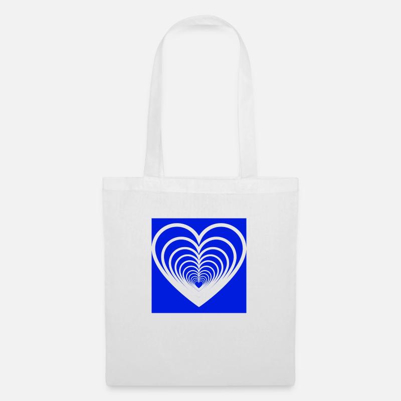 Cœurs Mêlés Bleu - Sac en tissu - blanc