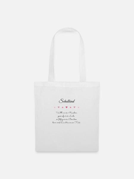 Schulkind Geschenk Mädchen - Stoffbeutel - Weiß