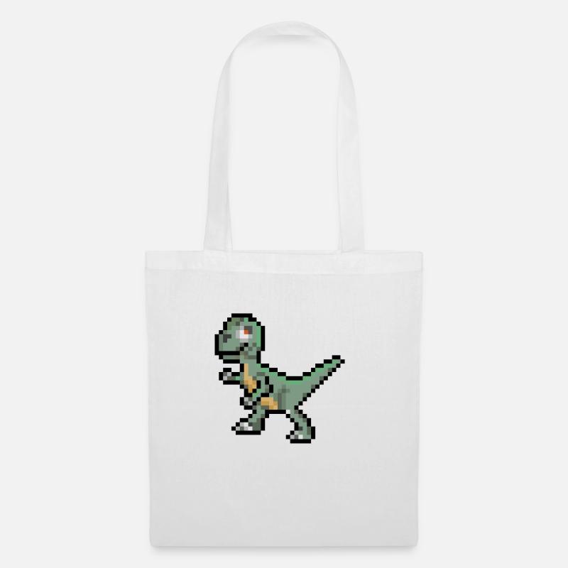 Pixel Dinosaur - Stoffbeutel - Weiß