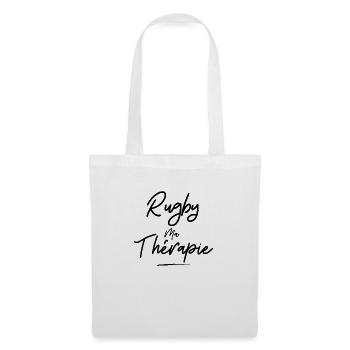 Rugby ma thérapie- idée cadeau - sport humour - Sac en tissu - blanc - Devant