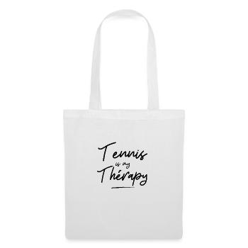 Tennis is my thérapy - idée cadeau - sport humour - Sac en tissu - blanc - Devant