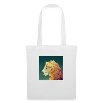 Tête de lion - Sac en tissu - blanc - Devant