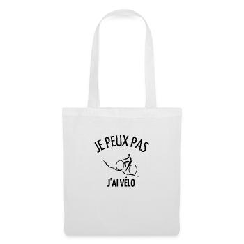 JE PEUX PAS J AI VELO - Sac en tissu - blanc - Devant