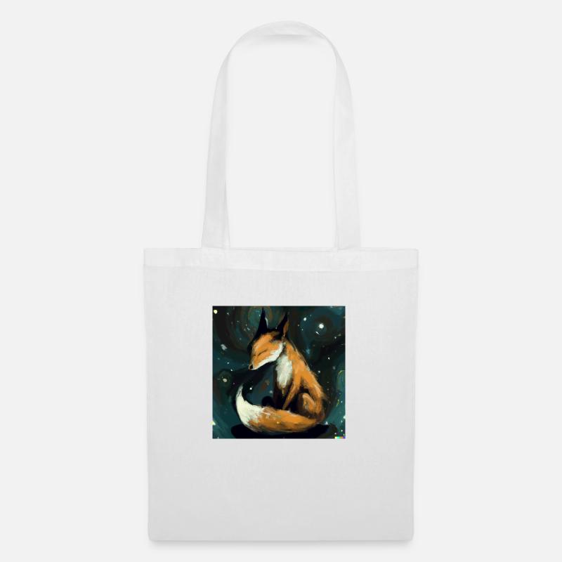 Fox rests at night - Tote Bag - white