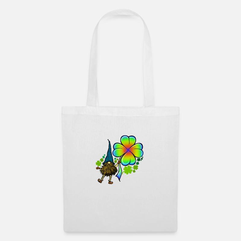 Gnome Tie Dye Kleeblatt Klee St. Patricks Day - Stoffbeutel - Weiß