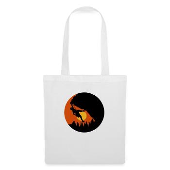 Silhouette d’escalade du soir au soleil - Sac en tissu - blanc - Devant