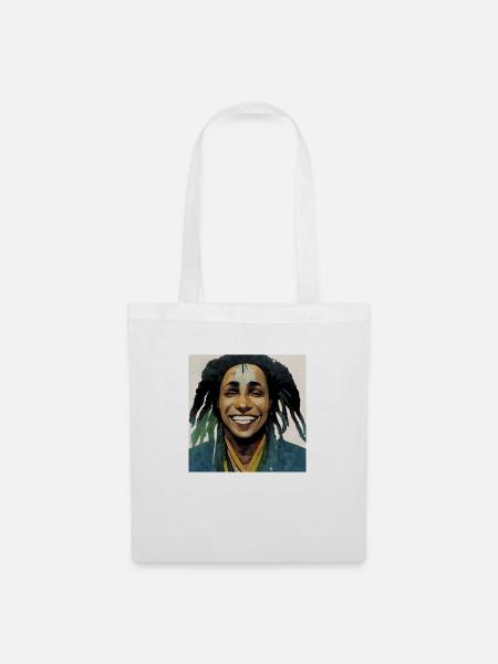 Rastafari-skizzenmalerei - Stoffbeutel - Weiß