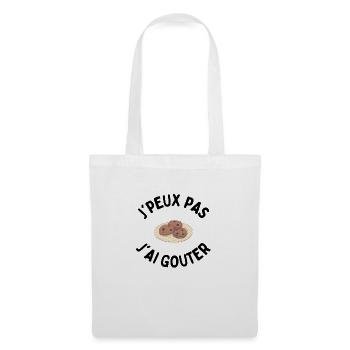 j'peux pas j'ai gouter - Sac en tissu - blanc - Devant