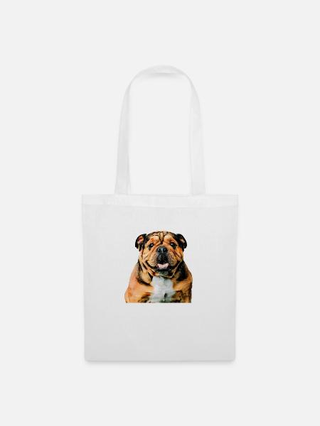 Amerikanische Bulldogge - Stoffbeutel - Weiß