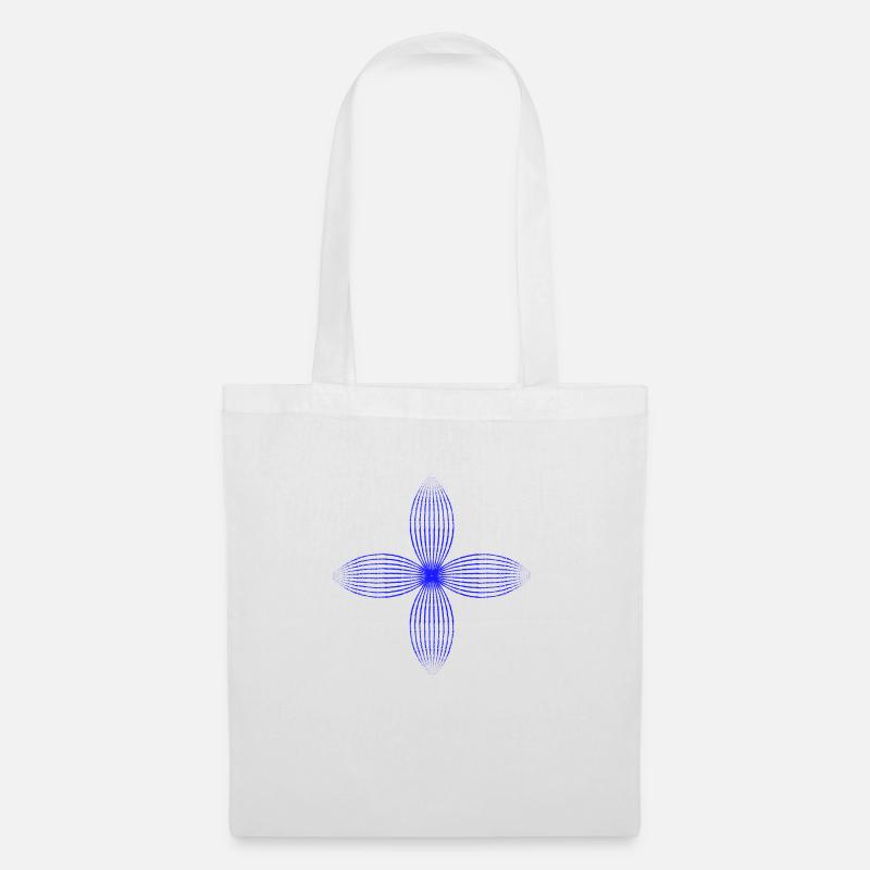 Fleur tribale (bleu) - Sac en tissu - blanc