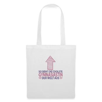 Gymnasiastin Gymnasium 5. Klasse Einschulung Pink - Stoffbeutel - Weiß - Vorne